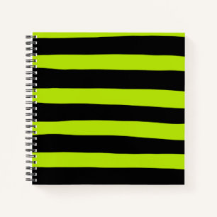 Cuaderno Bandas desiguales - Verde animado y negro