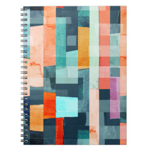 Cuaderno Bandas geométricas multicolores, patrón de moda.