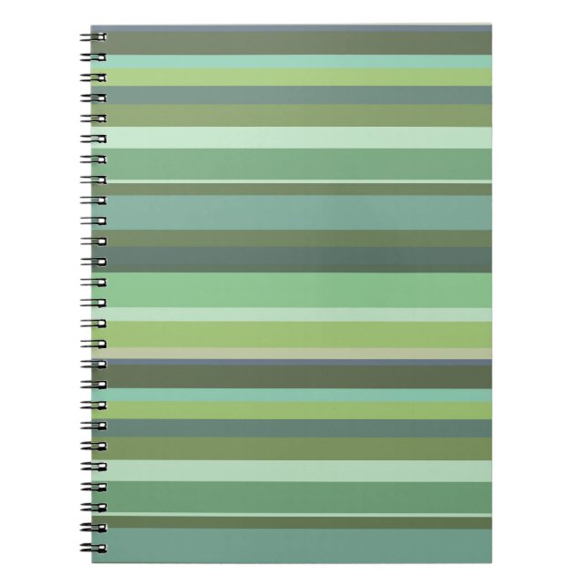 Cuaderno Bandas horizontales de color verde oliva (Frente)