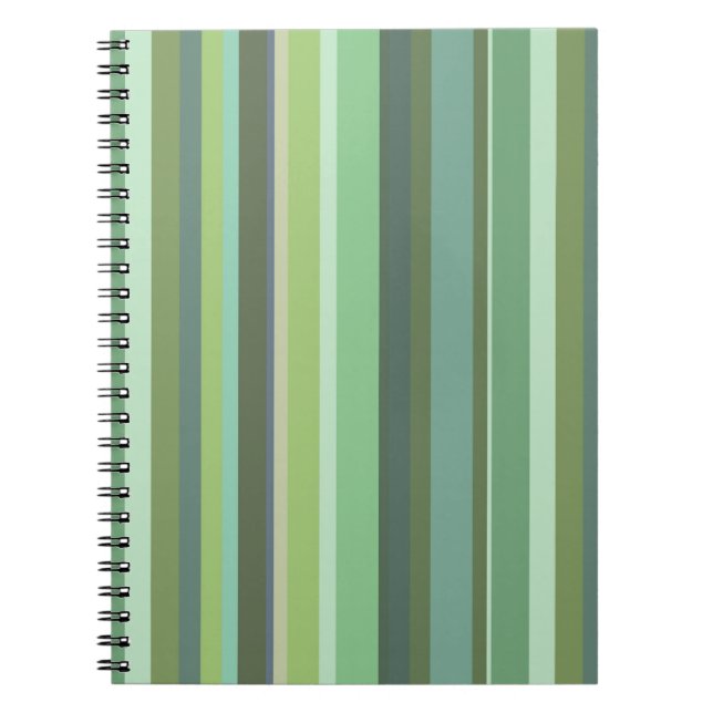 Cuaderno Bandas horizontales de color verde oliva (Frente)