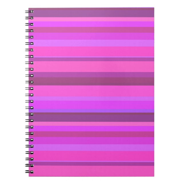 Cuaderno Bandas horizontales rosadas (Frente)