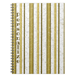 Cuaderno Bandas marrones de oro contemporáneas Personalizac