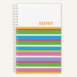 Cuaderno Bandas modernas Colores brillantes NOMBRAN Diversi