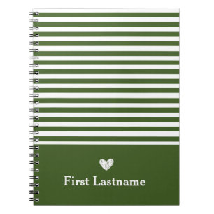 Cuaderno Bandas modernas con verde monograma de alta escala