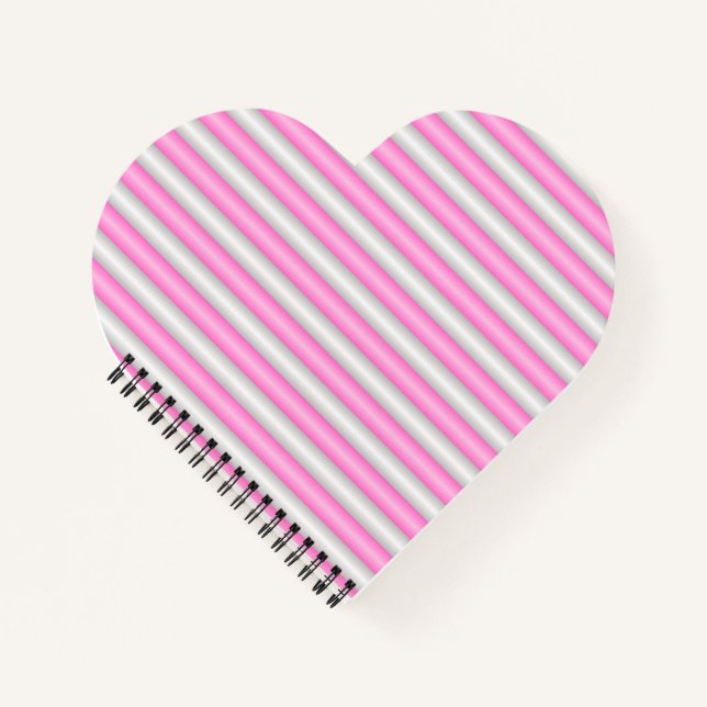 Cuaderno Bandas modernas de neón rosado con efecto 3D (Anverso)