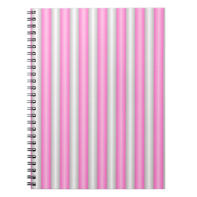 Cuaderno Bandas modernas de neón rosado con efecto 3D (Frente)