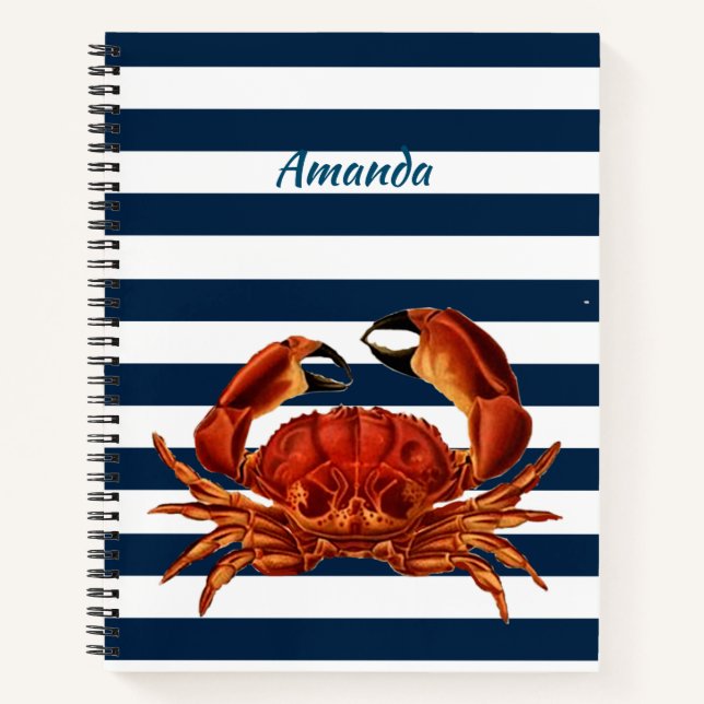 Cuaderno Bandas náuticas de cangrejo rojo costero (Anverso)