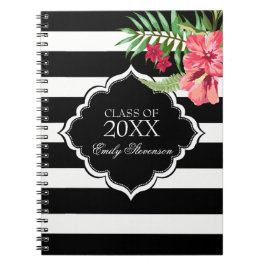 Cuaderno Bandas Negras Y Graduaciones De Hibiscus Rosado