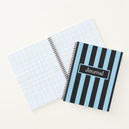Cuaderno Bandas negritas modernas en azul y negro