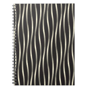 Cuaderno Bandas onduladas doradas, textura de lujo