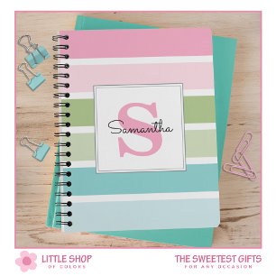 Cuaderno Bandas Pastel Monogramadas