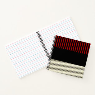 Cuaderno Bandas pop de color - Rojo y crema