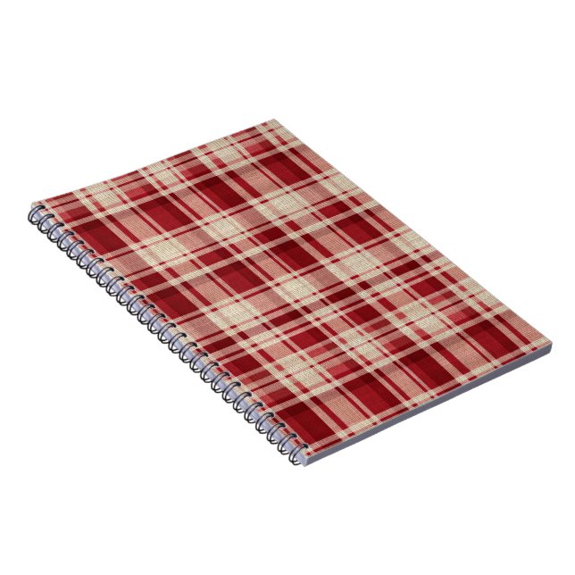 Cuaderno Bandas rojas de plástico de crema roja (Lado Derecho)