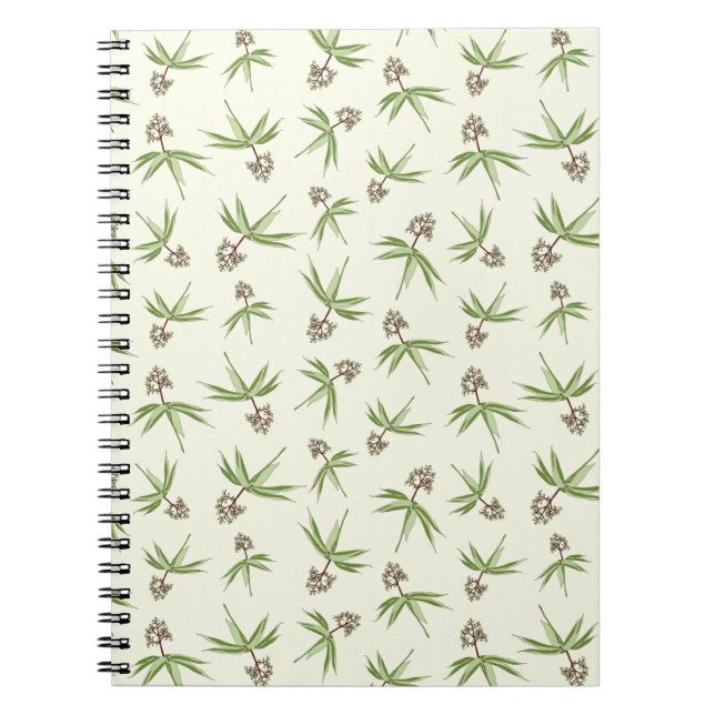 Cuaderno Bandas rojas en flor en crema - patrón sin fisuras (Frente)