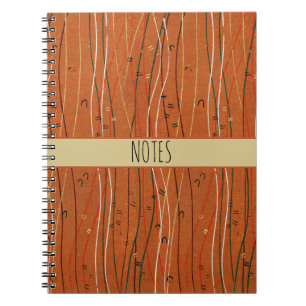 Cuaderno Bandas rojas onduladas: arte abstracto japonés mod