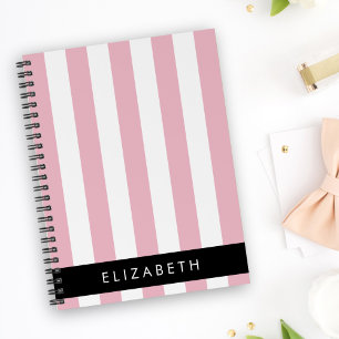 Cuaderno Bandas rosadas, Patrón rayado, Líneas, Su Nombre