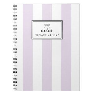 Cuaderno Bandas verticales Pastel Lilac modernas personaliz