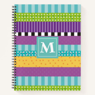 Cuaderno Bandas Y Puntos Monograma
