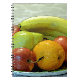 Cuaderno bandeja de fruta colorida, Naranja, manzana, pera,