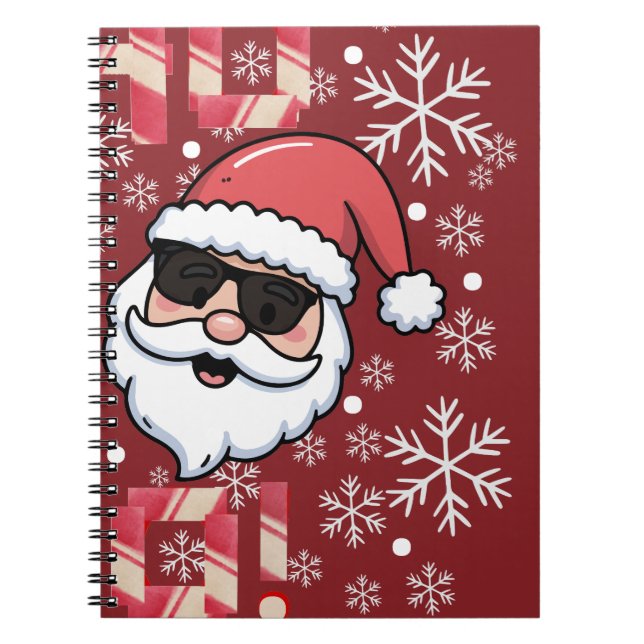Cuaderno Bandeja de servir Santa Retro Cool Navidad (Frente)