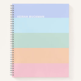 Cuaderno Bandejas de arcoiris Pastel moderno Nombre para po