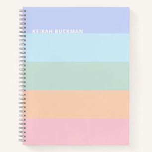 Cuaderno Bandejas de arcoiris Pastel moderno Nombre para po