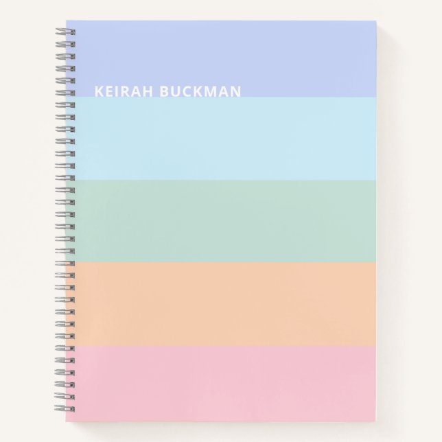 Cuaderno Bandejas de arcoiris Pastel moderno Nombre para po (Anverso)