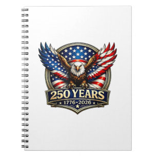 Cuaderno Bandera Americana 4 de Julio Águila Vintage 250 Añ