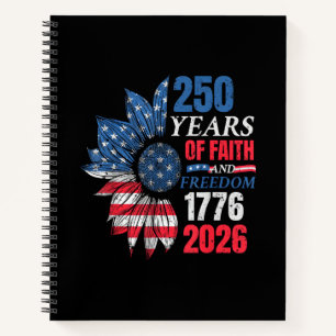 Cuaderno Bandera Americana 4 de Julio Vintage 250 Años 1776