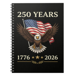 Cuaderno Bandera Americana Águila 250 Años 1776 2026