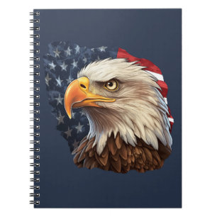 Cuaderno Bandera americana águila calva