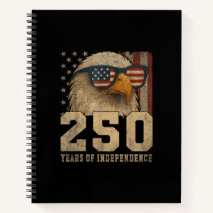 Cuaderno Bandera Americana Águila Vintage 250 Años 4 de Jul