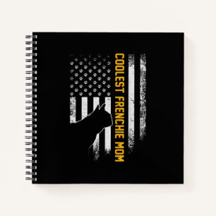 Cuaderno Bandera Americana Bulldog francés más frío para ma