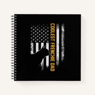 Cuaderno Bandera Americana Bulldog francés más frío para pa