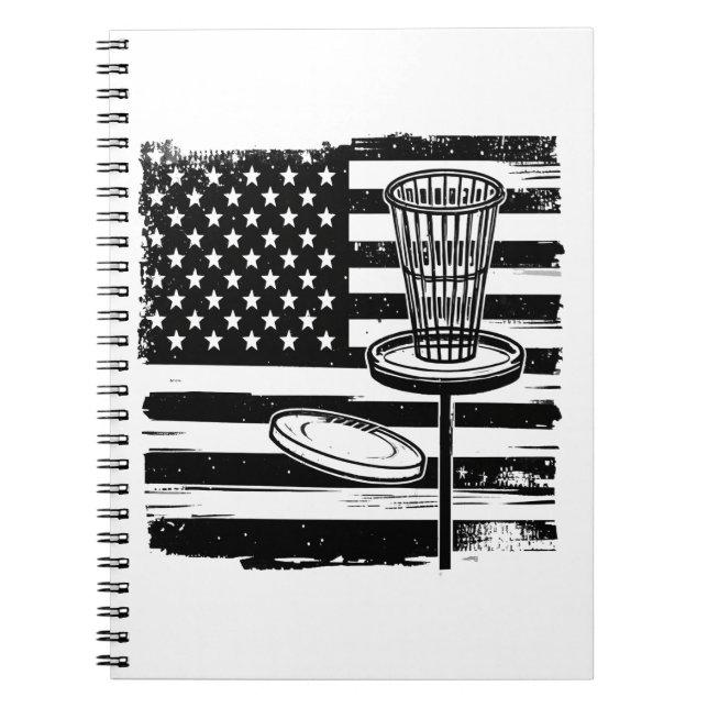 Cuaderno Bandera Americana de Golf de Disco (Frente)