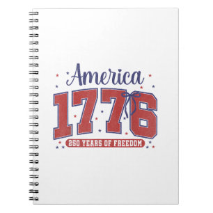 Cuaderno Bandera Americana del 4 de Julio Vintage 250 Años