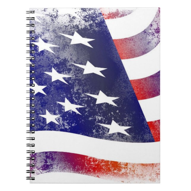 Cuaderno Bandera Americana Fachada Al Estilo Grunge Patriót (Frente)