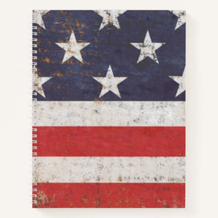Cuaderno Bandera Americana Grunge Patriótica