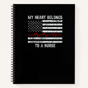 Cuaderno Bandera Americana Latido Del Corazón Mi Corazón Pe