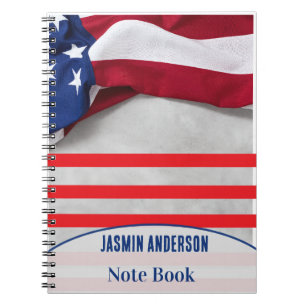 Cuaderno Bandera Americana Personalizada Patriótica USA 