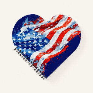 Cuaderno Bandera Americana USA Acuarela 4 de Julio