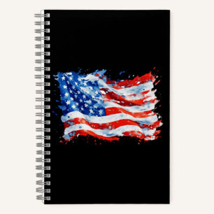 Cuaderno Bandera Americana USA Acuarela 4 de Julio
