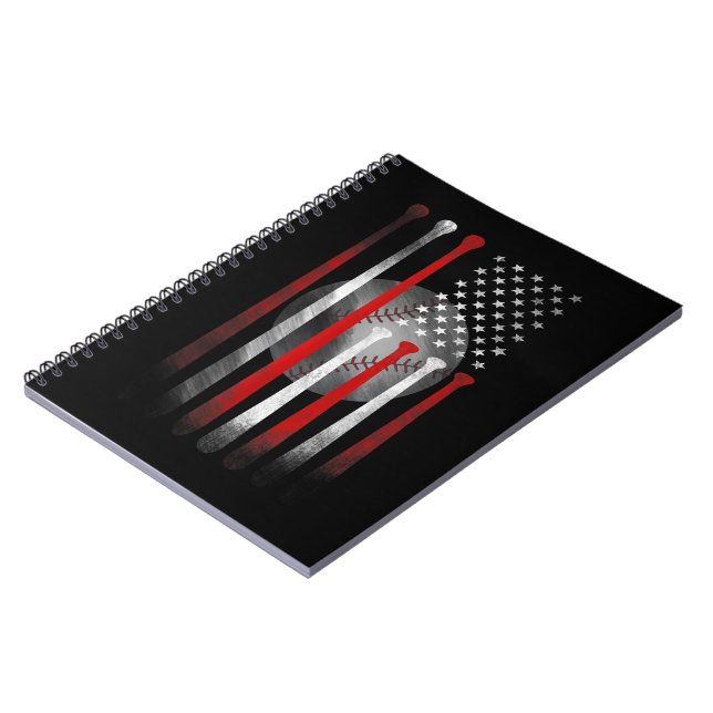 Cuaderno Bandera Americana Vintage Baseball (Lado Izquierdo)
