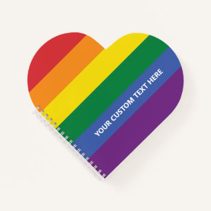 Cuaderno Bandera arco iris del texto del personalizado