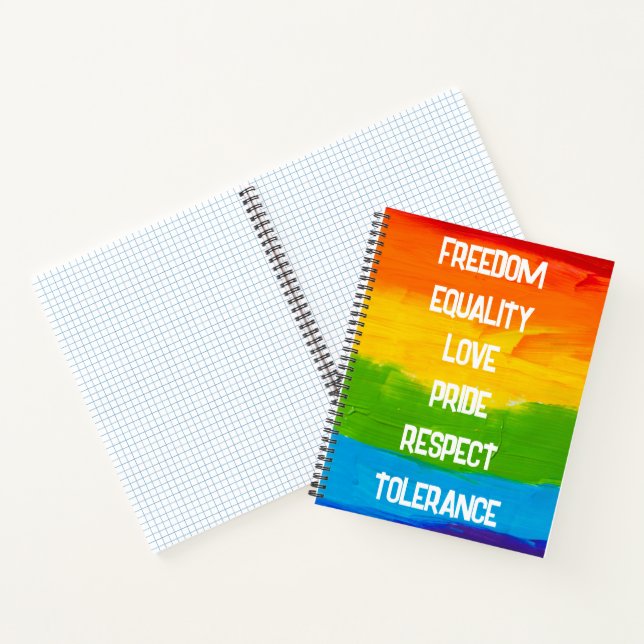 Cuaderno Bandera arcoiris Gay Lesbian LGBT Notebook - Orgul (Interior)