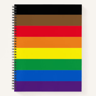Cuaderno Bandera arcoíris inclusiva de diversidad de Orgull