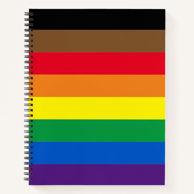 Cuaderno Bandera arcoíris inclusiva de diversidad de Orgull (Anverso)