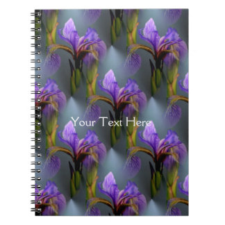 Cuaderno Bandera Azul Iris Flor Naturaleza Patrón de arte