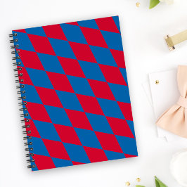 Cuaderno Bandera bávara de diamantes azul y rojo