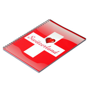 Cuaderno Bandera brillante de Suiza